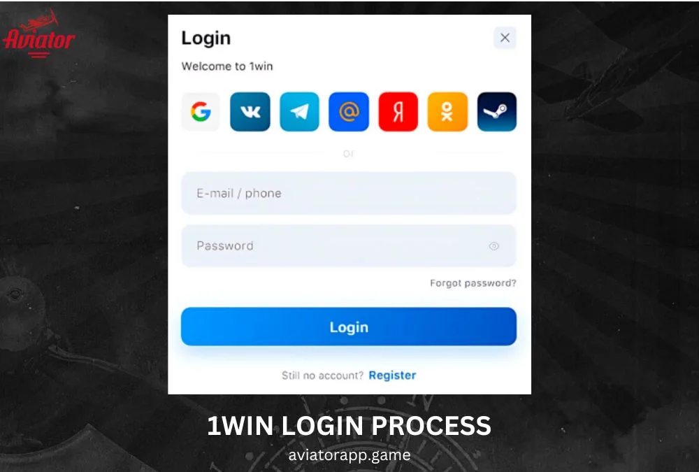 1win login process
