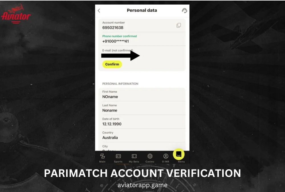 parimatch account verification