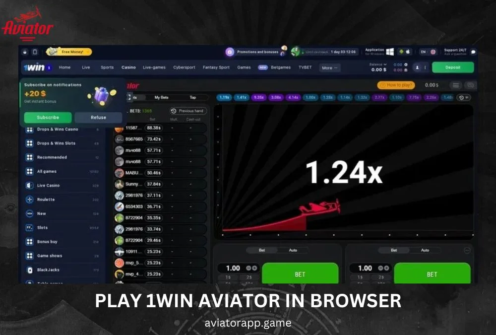 play 1win aviator in browser