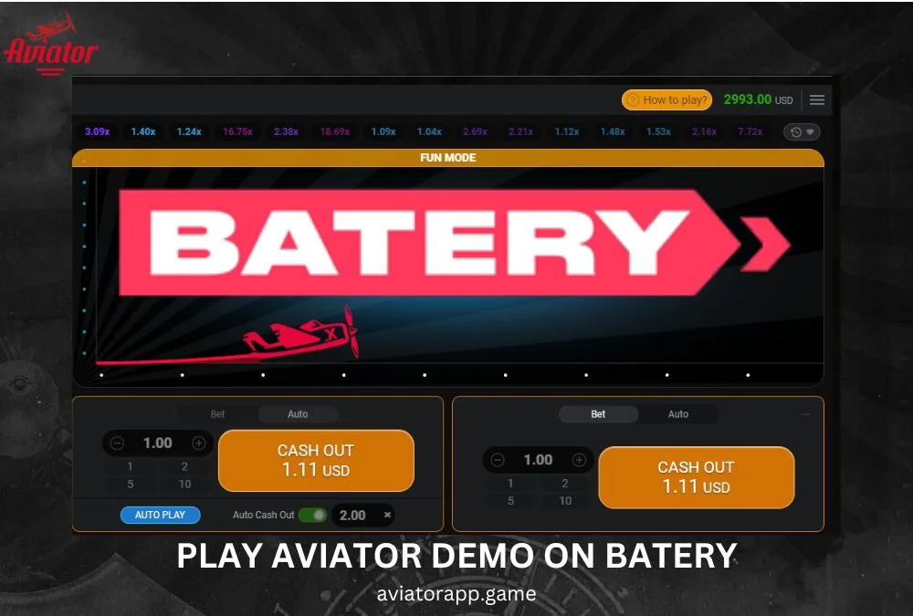 play aviator in demo mode on batery