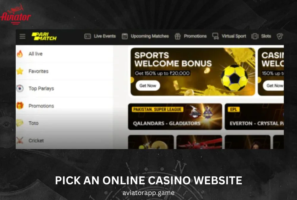 pick an online casino website