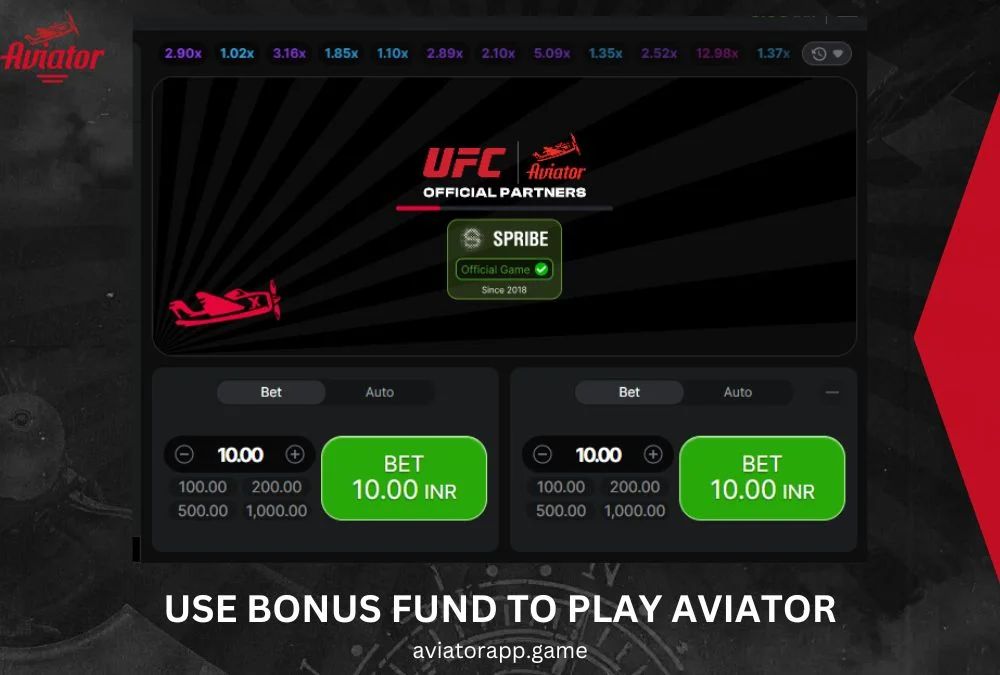 use bonus funds to play aviator